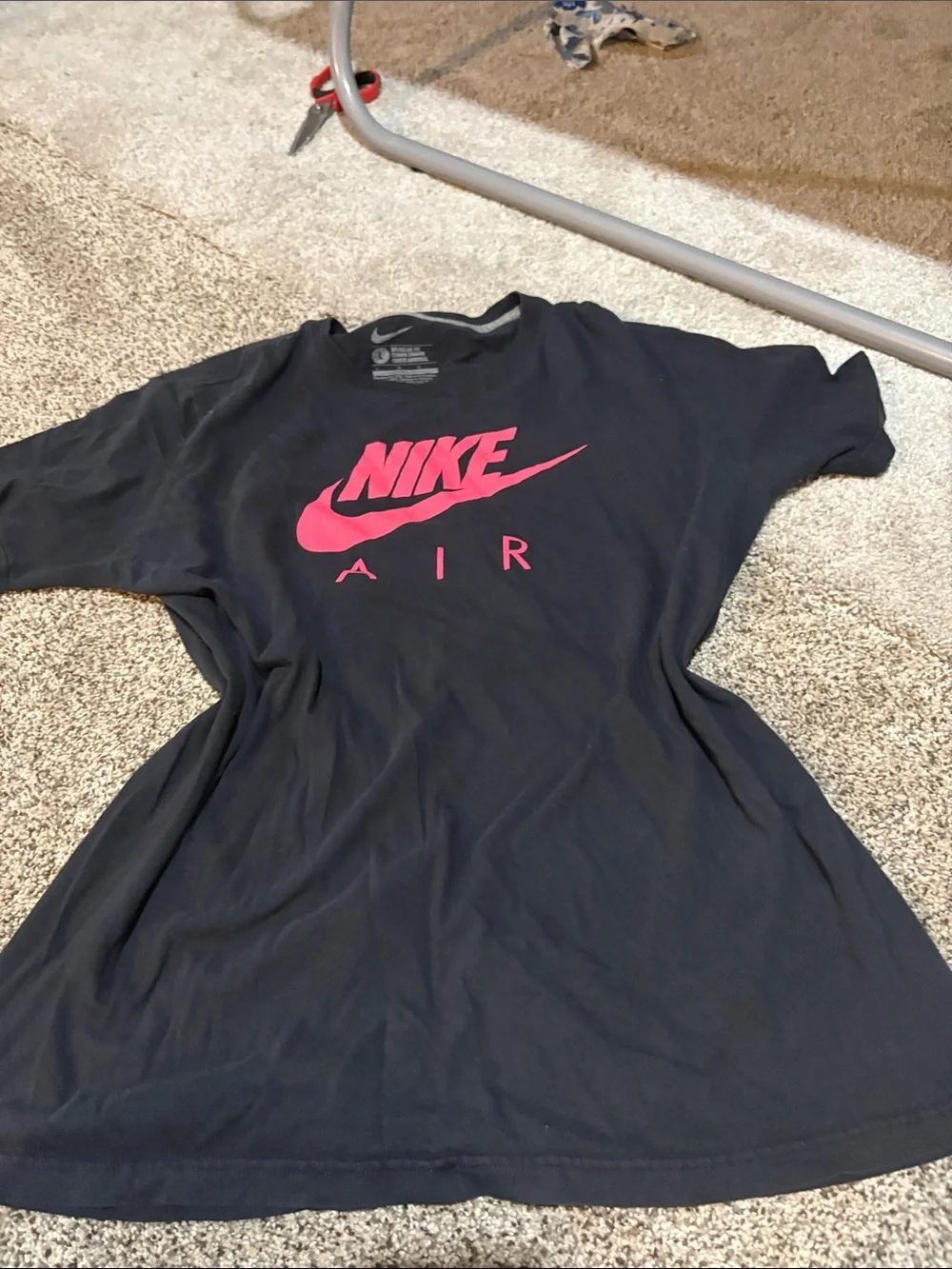Nike Black T-Shirt with Silver Logo Print